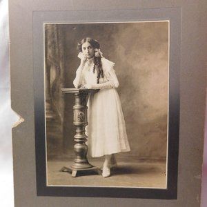 Antique 1800's Photograph of Young Woman De Young's Photography Studio